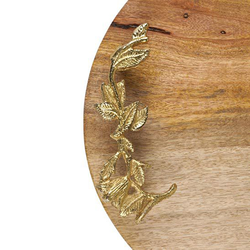 Round Serving Decorative Tray - Color: Light Brown