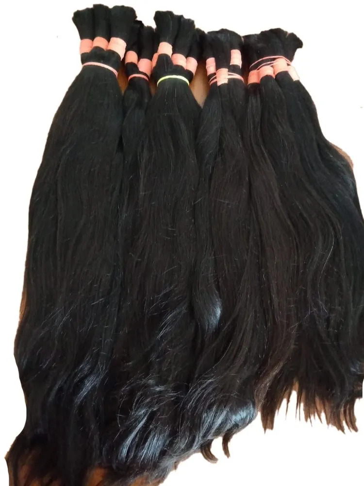 Bulk Human Hair Extensions Braids Indian Natural Weaving Wholesale Vendor