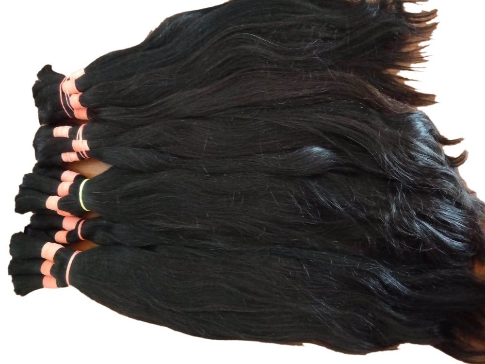 Black Virgin Remy Bulk Hair, 20 Inch