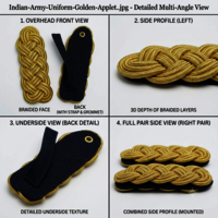 Indian Army Uniform Golden Applet - Design: Standard