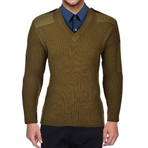 Acrylic Unisex Woolen Army And Police Sweater