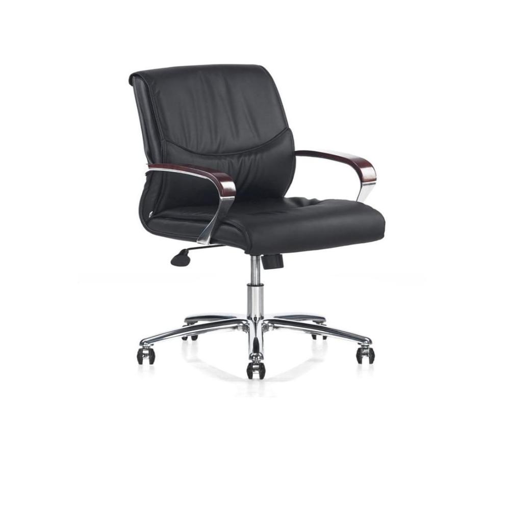 NILKAMAL BOSS LEATHERETTE OFFICE CHAIR (MED BACK)