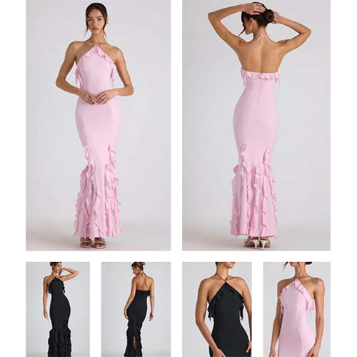 Solid Off Shoulder Bodycon Midi Dress - Color: Different Available