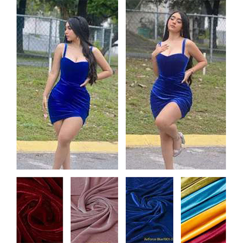 Double Crazy Ruched Velvet Bodycon Dress - Color: Different Available