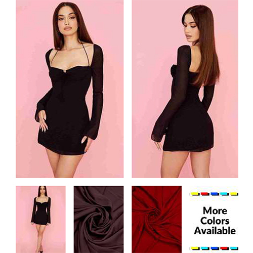 Full Sleeve Bodycon Dress - Color: Different Available