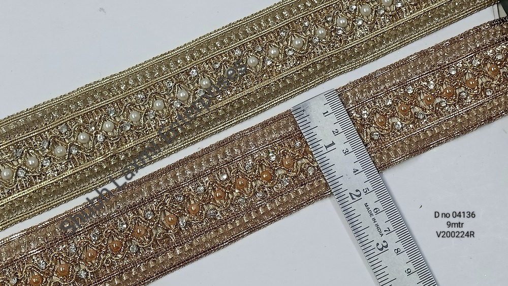 Fancy Stone Moti Lace