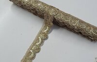 Embroidery Sequence Golden Colour Lace