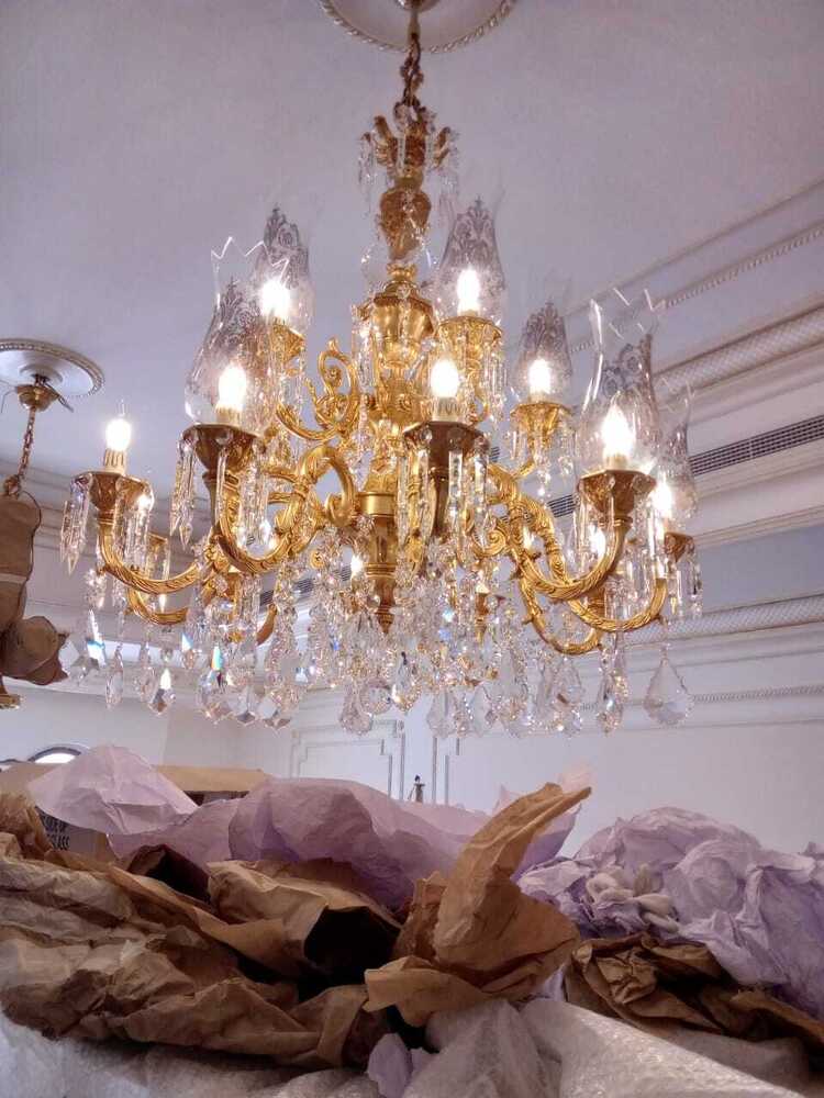 Brass chandelier