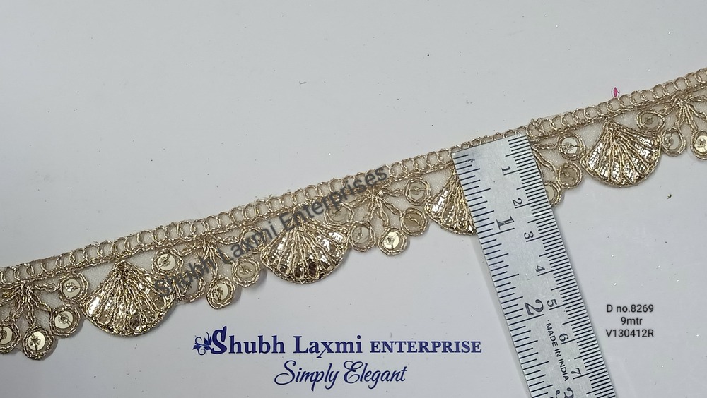 Embroidery Sequence Golden Lace