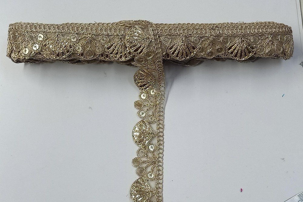 Embroidery Sequence Golden Lace