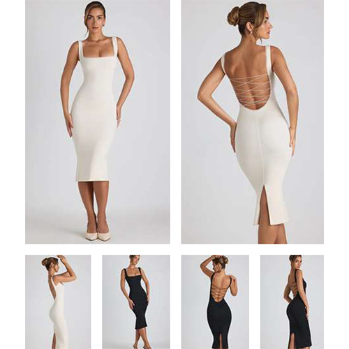 Women Gathered Midi Dress