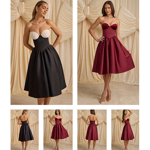 Shoulder Cut Lycra Dress
