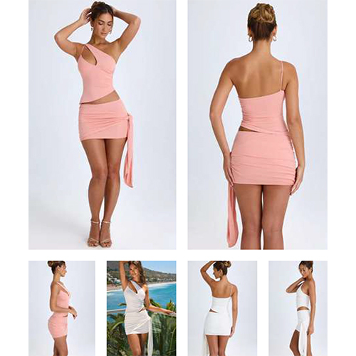 Low Rice Split Mini Skirt - Color: Different Available