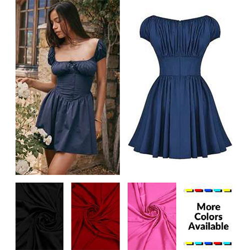 Frill Trim Gigot Sleeve Overlay Dress