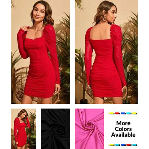 Frill Trin Gigot Full Sleeve Dress