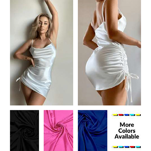 Short White Satin Dress - Color: Different Available