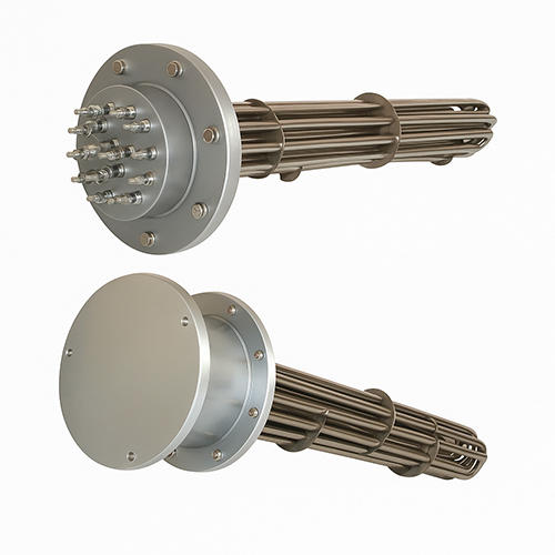 Round Plate Immersion Heaters - Color: Silver