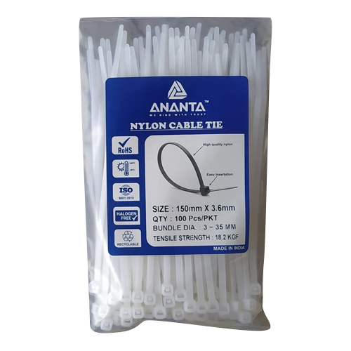150 Mm Nylon Cable Tie - Color: White