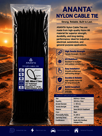 600x7.6 Uv Black Cable Tie - Application: For Bundling Wires