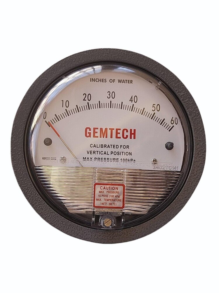 GEMTECH_INSTRUMENTS SERIES G2000 DIFFERENTIAL PRESSURE GAUGE INCHES OF WATER