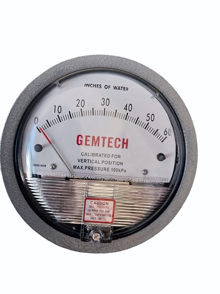 GEMTECH G2060 Differential Pressure Gauge 0-60 Inch