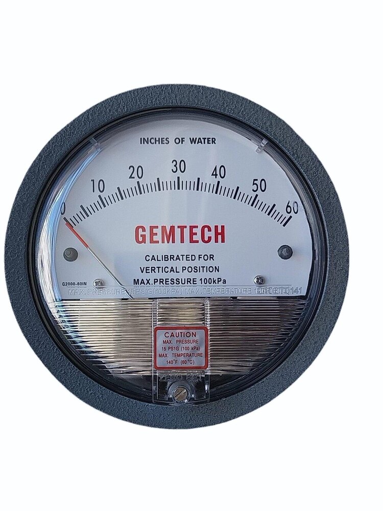 GEMTECH G2060 Differential Pressure Gauge 0-60 Inch
