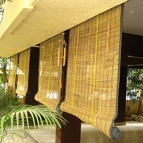 S N Craft Bamboo Chick Blind-Curtain For Outdoor Balcony-Window (Beige, 5 Feet Width X 9 Feet Height) - Color: Beige Without Cover
