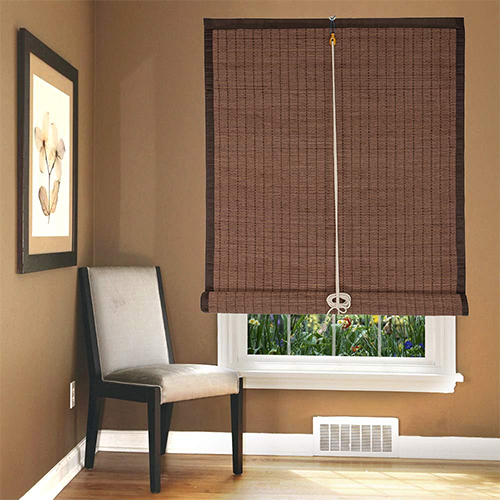 S N Craft Bamboo Chick Blind, Indoor Window Closer Curtains (Brown 48 X 108) - Color: Peach