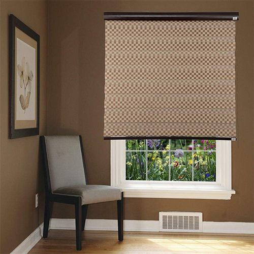 S N Craft Polyester Zebra Blind Day And Night Blinds Curtains For Window (Peach 36 X 84) - Color: Brown
