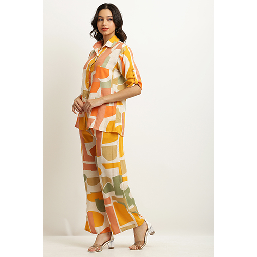 Ladies Floral Printed Co Ord Set - Color: Multicolor
