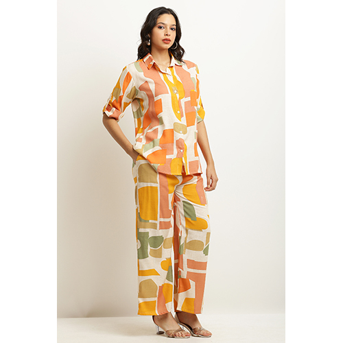 Ladies Floral Printed Co Ord Set - Color: Multicolor