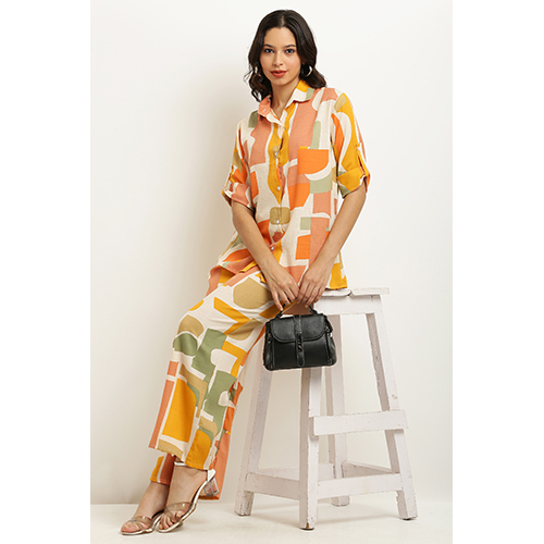 Ladies Floral Printed Co Ord Set - Color: Multicolor