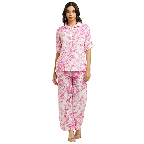 Ladies Designer Print Co Ord Set - Color: Multicolor