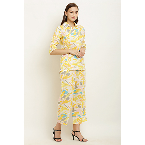 Ladies Printed Co Ord Set - Color: Multicolor