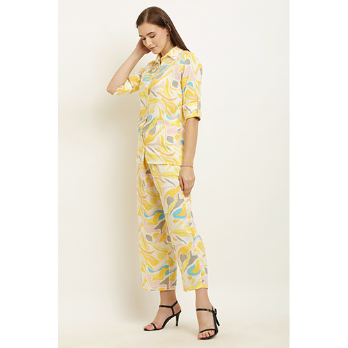 Ladies Printed Co Ord Set - Color: Multicolor