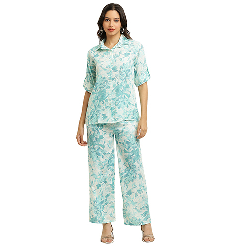 Ladies Printed Cotton Co Ord Set - Color: Multicolor