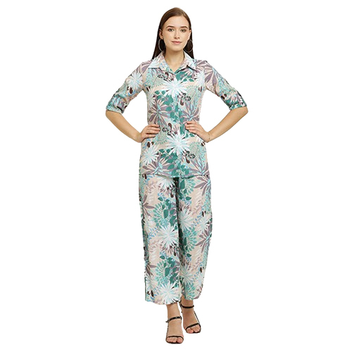 Ladies Fancy Printed Co Ord Set - Color: Multicolor