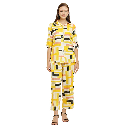 Ladies Yellow Treding Co Ord Set - Color: Multicolor