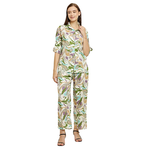 Ladies Fancy Cotton Co Ord Set - Color: Multicolor