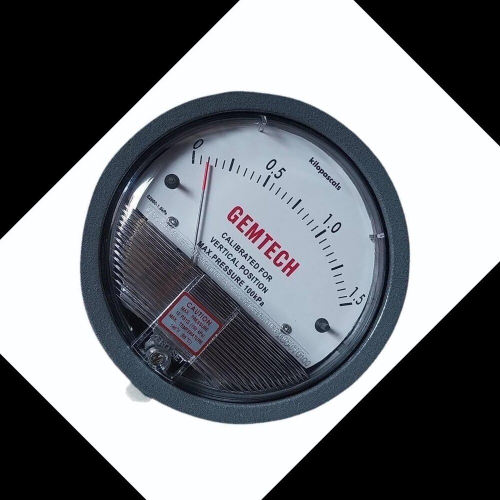 Gemtech G2025 Differential Pressure Gauge 0-25 Inch