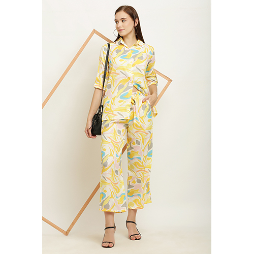 Ladies Printed Co Ord Set - Color: Multicolor