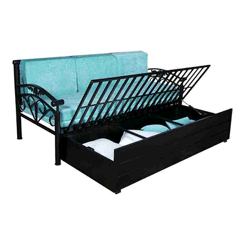 Metal Sofa Cum Bed - Color: Black