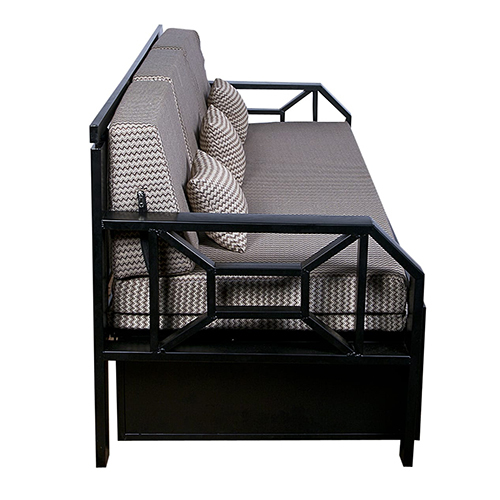 Metal Sofa Cum Bed With Storage - Color: Black