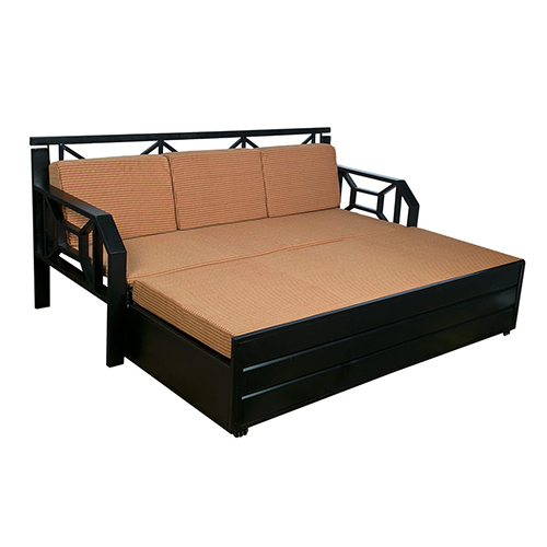 Metal Sofa Cum Bed With Storage - Color: Black
