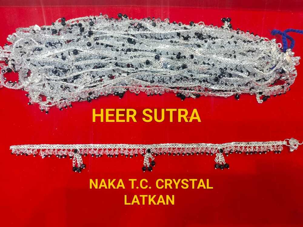 Naka T C Crystal Latkan Anklet - Color: Silver