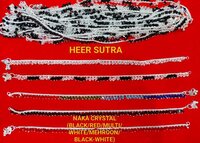 Naka Crystal Moti Silver Anklet