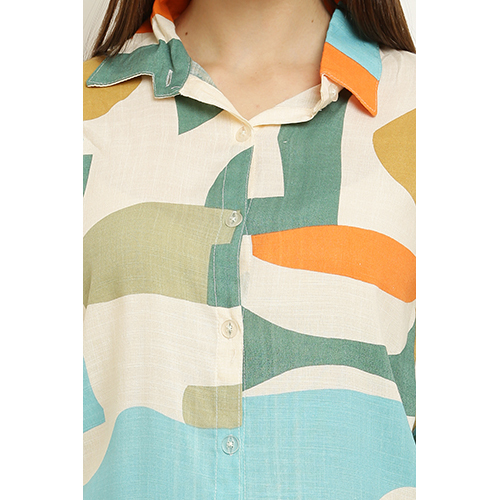 Ladies 100% Cotton Co Ord Set - Color: Multicolor