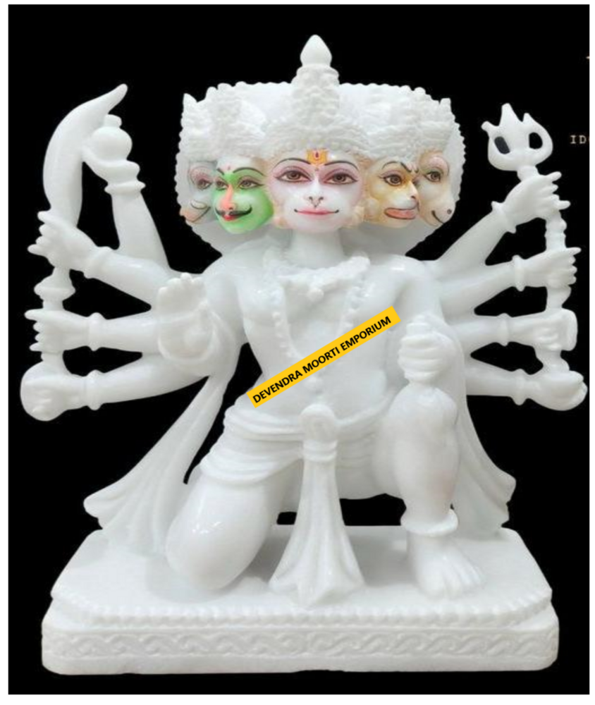 "Finely Carved Marble Hanuman Statue a Ideal for Home Temple & Gifting."