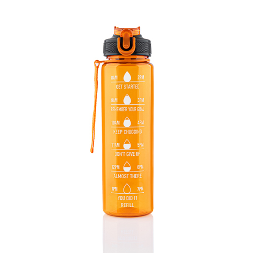 Orange Color Motivational Water Bottle - Hardness: Rigid