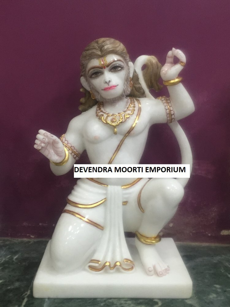 Divine Marble Hanuman Statue for Home & Temple Decor